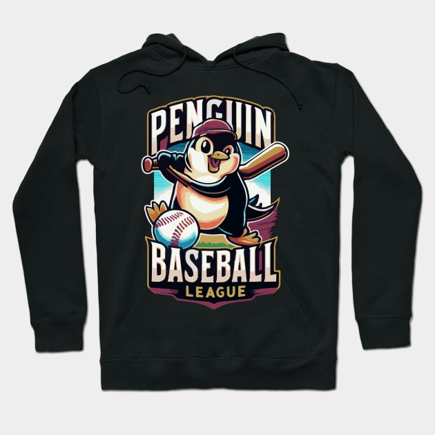 Penguin Baseball Tribute - Penguin Baseball League Hoodie by TributeDesigns